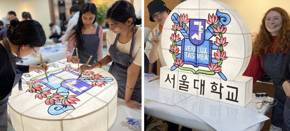SNU Buddhist Society being painted for the 2023 Lotus Lantern Festival on Buddha’s birthday